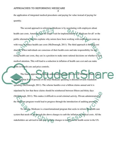 What Are the Key Approaches to Reforming Medicare and Reducing Its Cost Over the Next Several Years
