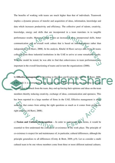 DBA Literature Review Tas: How Might Emitati culutre affect teamwork in UAE Goverment