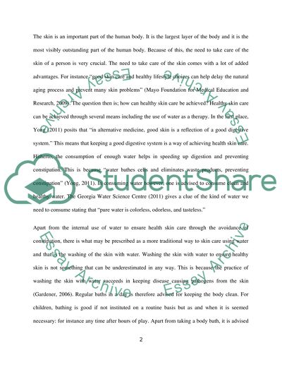 Water. Water and healthy skin care