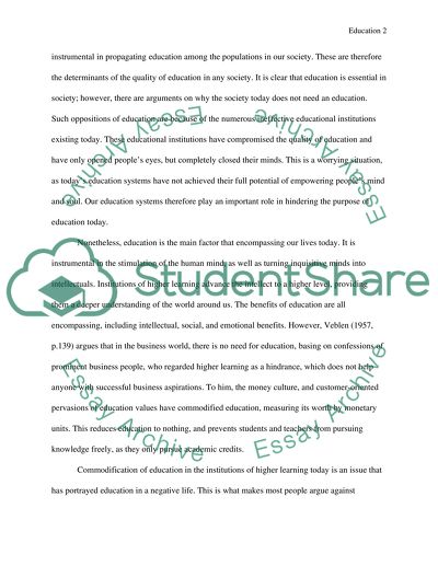 Argument for and Against Education