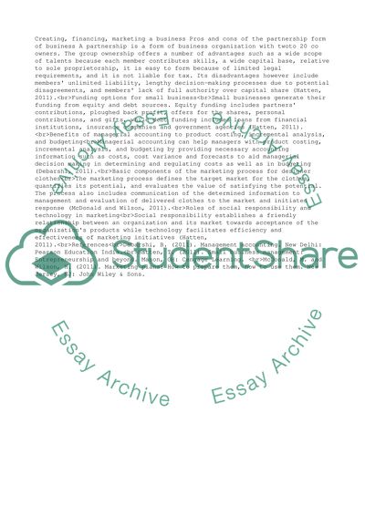 Creating_Financing_Marketing A Bussiness