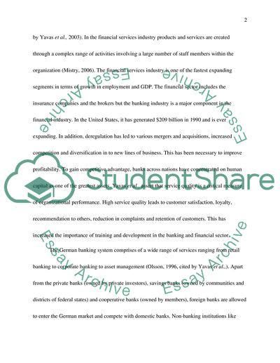 Training and Development in the Banking and Finance Industry