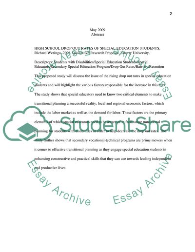 The Issue of the Rising Drop Out Rates