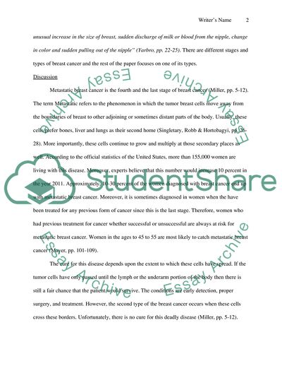 Metastatic Breast Cancer, a Slow Killer of Women