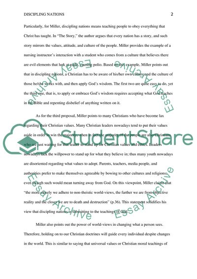 Reflection on Discipling the Nations