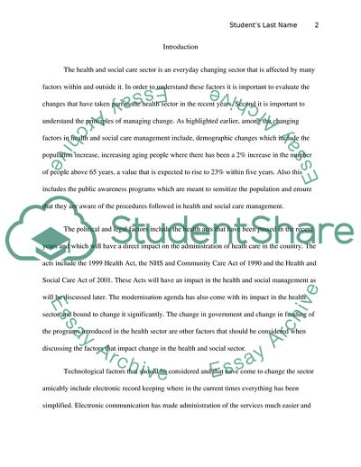 Facilitating Change in Health and Social Care