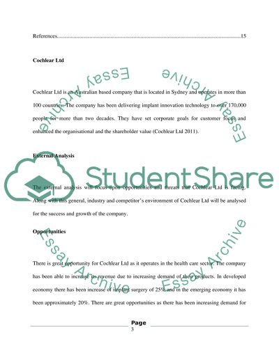Strategic Management Cochlear Ltd