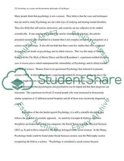 Psychology As A Science And The Humanistic Philosophy Of Carl Rogers In Psychology