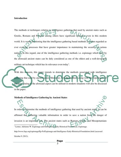 Ancient Intelligence Techniques in Modern Times