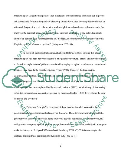 Politeness in Discourse Analysis