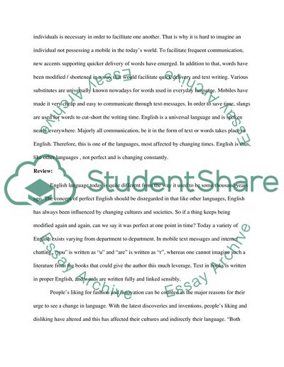 A Brief Look at the False Idea of the English Language as Perfect and Unchanging