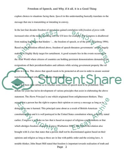 Freedom of Speech as a Right That Is Cherished All over the World