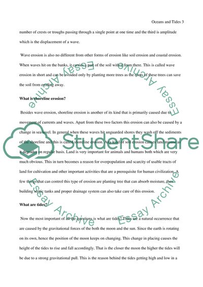 Oceans and Tides Paper (Earth Science)