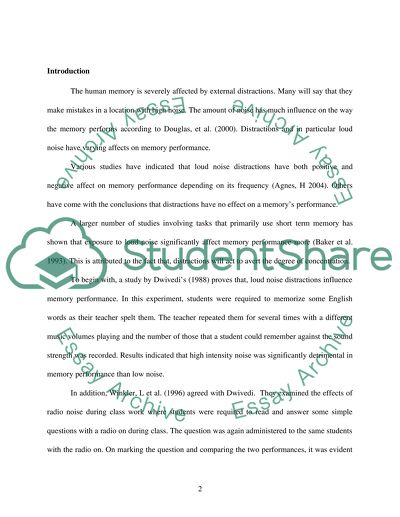 Whether an External Stimulus Can Decrease an Individuals Memory