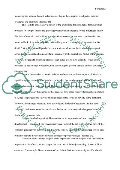 Poverty or hunger in either Asia or Africa and solutions to help improve conditions