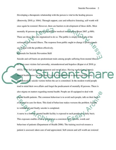 Suicide Prevention within High Security Hospital