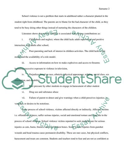 Violence Issue in School