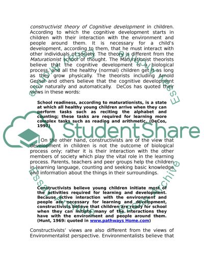 Influence of Social Interactions on Childrens Cognitive Development