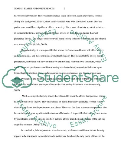 Norms, Biases and Preferences