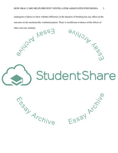 Preventing Ventilator-Associated Pneumonia