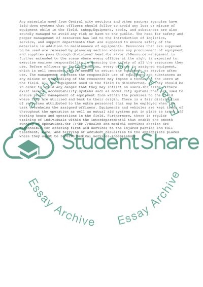 Central City Hazardous Materials Response