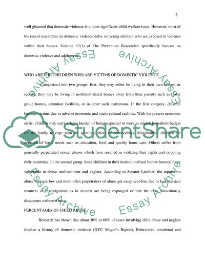 New Developments for Children who Are Victims of Domestic Violence