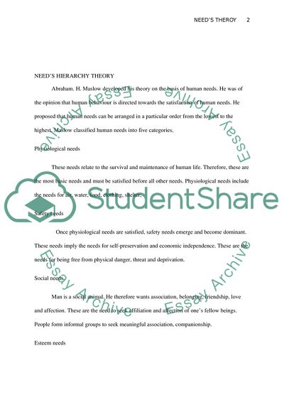 Needs Hierarchy Theory, Motivation Need Hygiene Theory