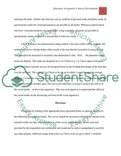 Assignment 3: Survey Development