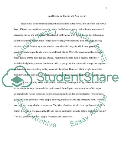 Reflection on Racism and Anti-racism