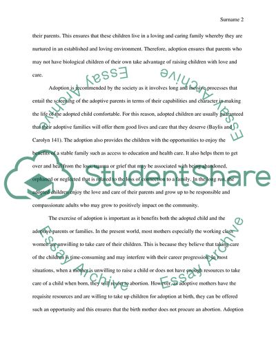 Advantages and the Disadvantages of Adoption in the Society