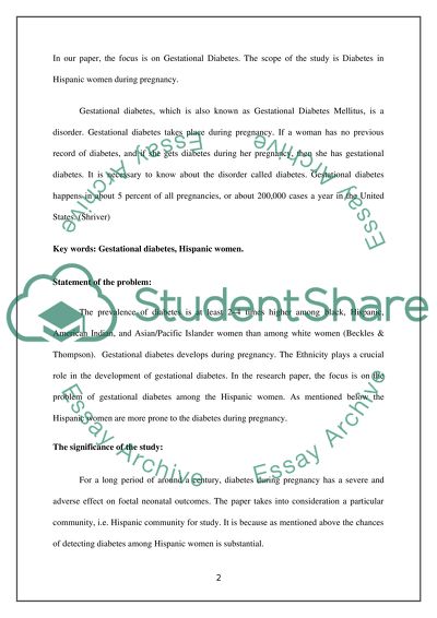 Diabetes in the Hispanic Women during pregnancy in the LOS ANGELES