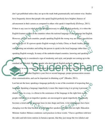 unnecessarity for english learners becoming perfect speakers of the unnecessarity for english learners becoming perfect speakers of the language