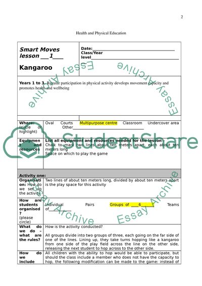 Rationale for the Inclusion of Health and Physical Education in the School Curriculum