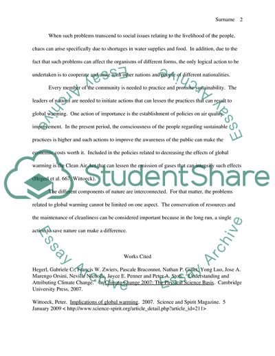 Increase in Global Warming