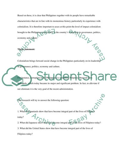 Assessment of the Overall Impact of Colonialism in the Philippines