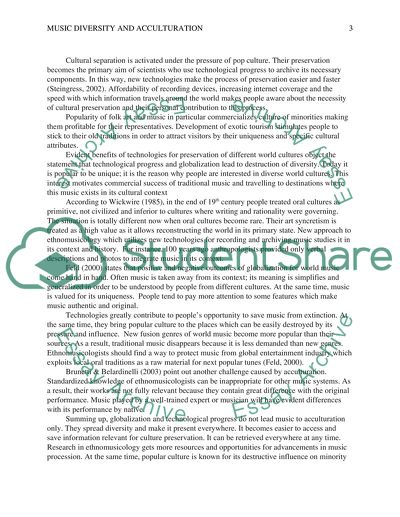 Music Diversity and Acculturation