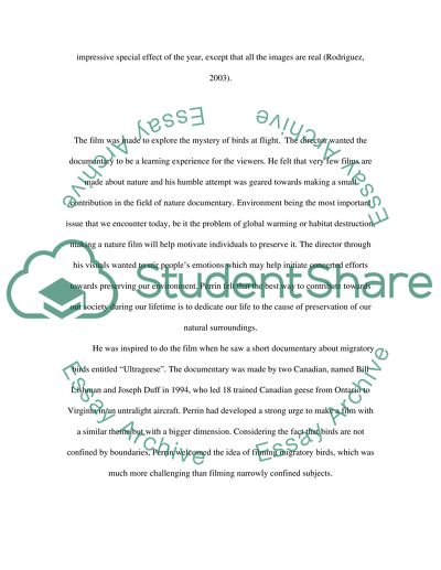 Winged migration: the making of the documentary