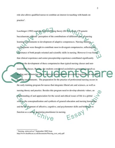 The learning environment in regards to general nursing students