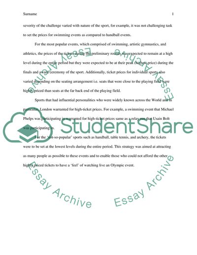 2012 London Olympic Games Case Study