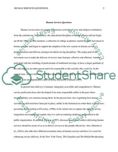 Human Services Questions