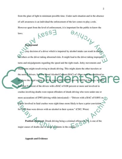 Drinking and Driving in the United States