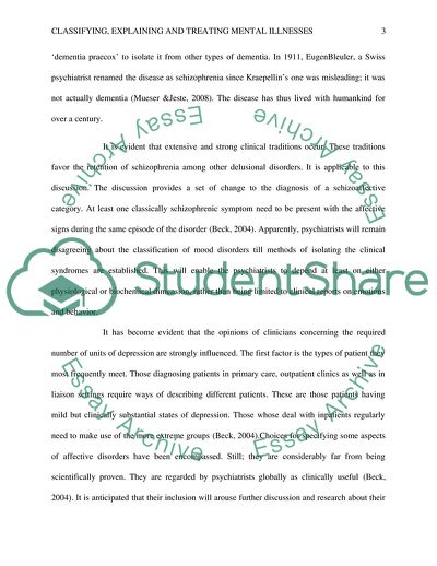 Classifying, Explaining and Treating Mental Illness