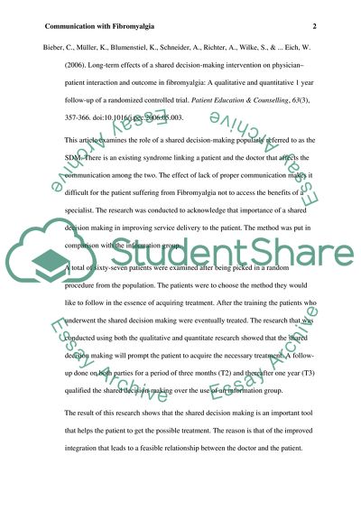 Communication with Fibromyalgia