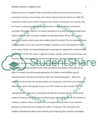 What Impact Does the International Primary Curriculum Have on the Current National Curriculums