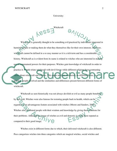 Witchcraft Term Paper