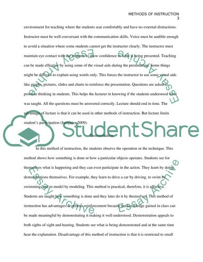 Methods of Instructions