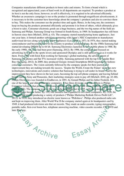 Consumer Electronic Goods of Samsung and Philips