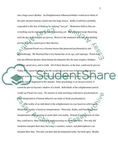 Enlightenment versus Modernist - Nietzsche, Freud, and Kafka