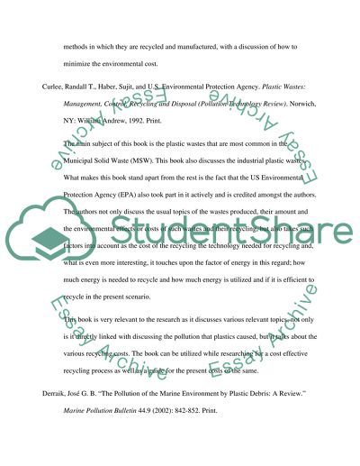 Plastic Pollution, Recycling