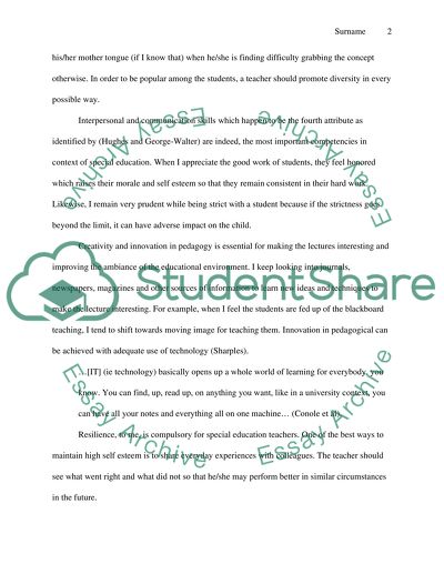 What Graduate Attributes or Competencies Are Necessary for Contemporary Special Educators